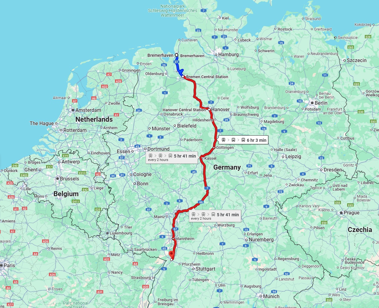 Anreise von Bremerhaven Zu Karlsruhe Über 