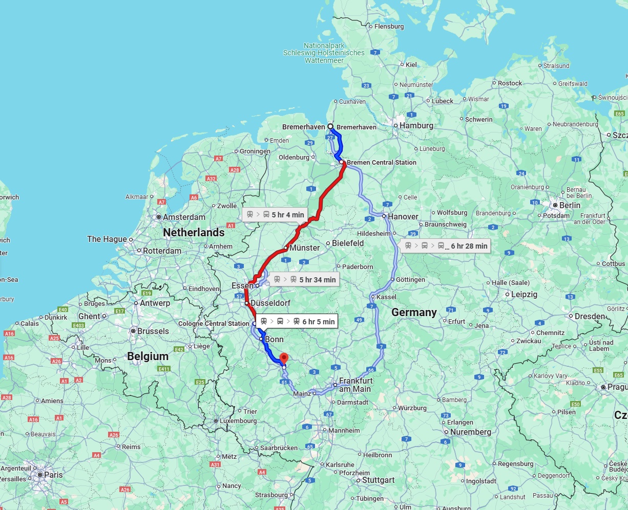Anreise von Bremerhaven Zu Koblenz Über 