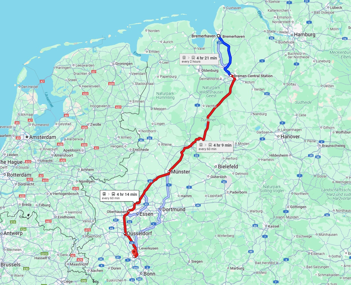 Anreise von Bremerhaven Zu Köln Über 