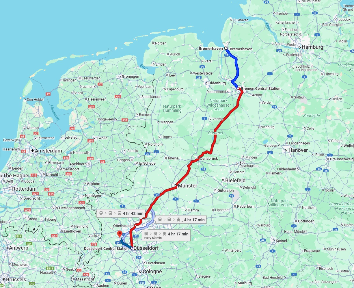 Anreise von Bremerhaven Zu Krefeld Über 