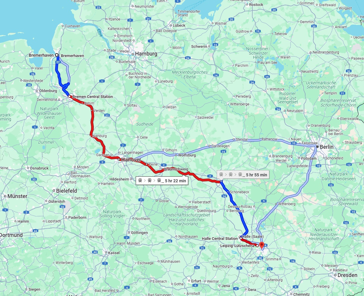 Anreise von Bremerhaven Zu Leipzig Über 