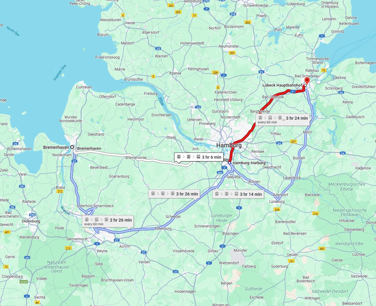 Anreise von Bremerhaven Zu Lübeck Über 