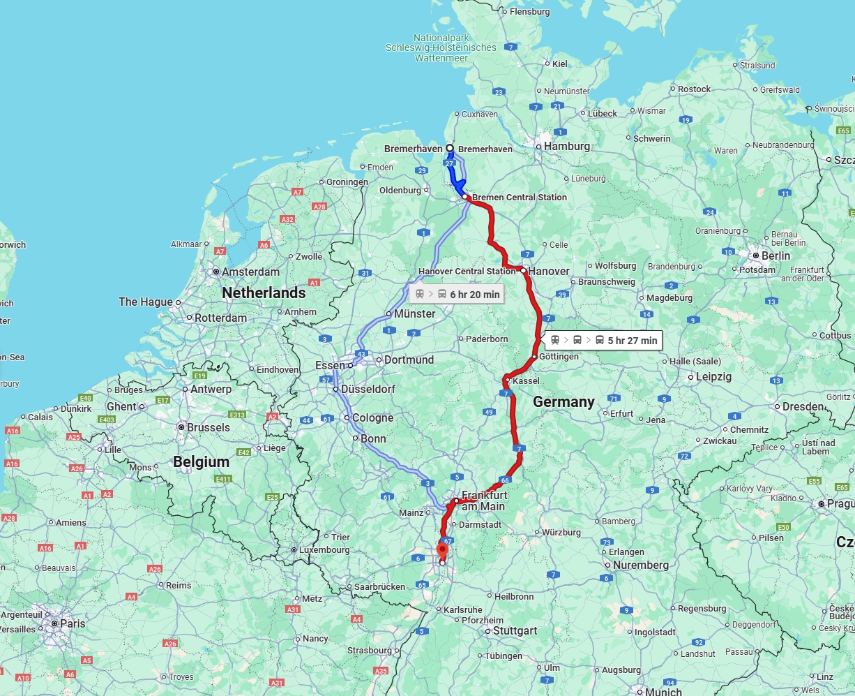Anreise von Bremerhaven Zu Mannheim Über 