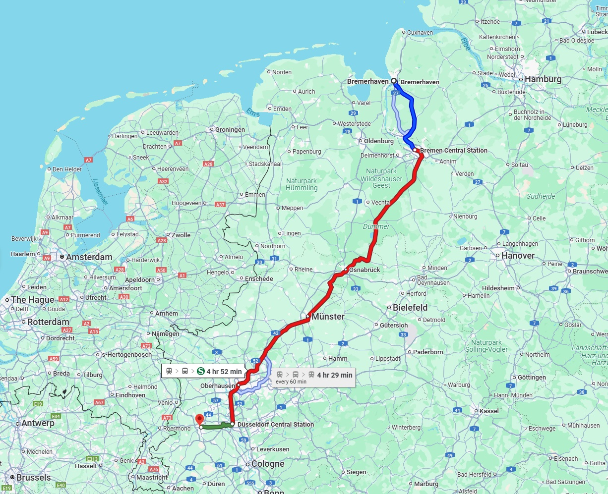 Anreise von Bremerhaven Zu Mönchengladbach Über 