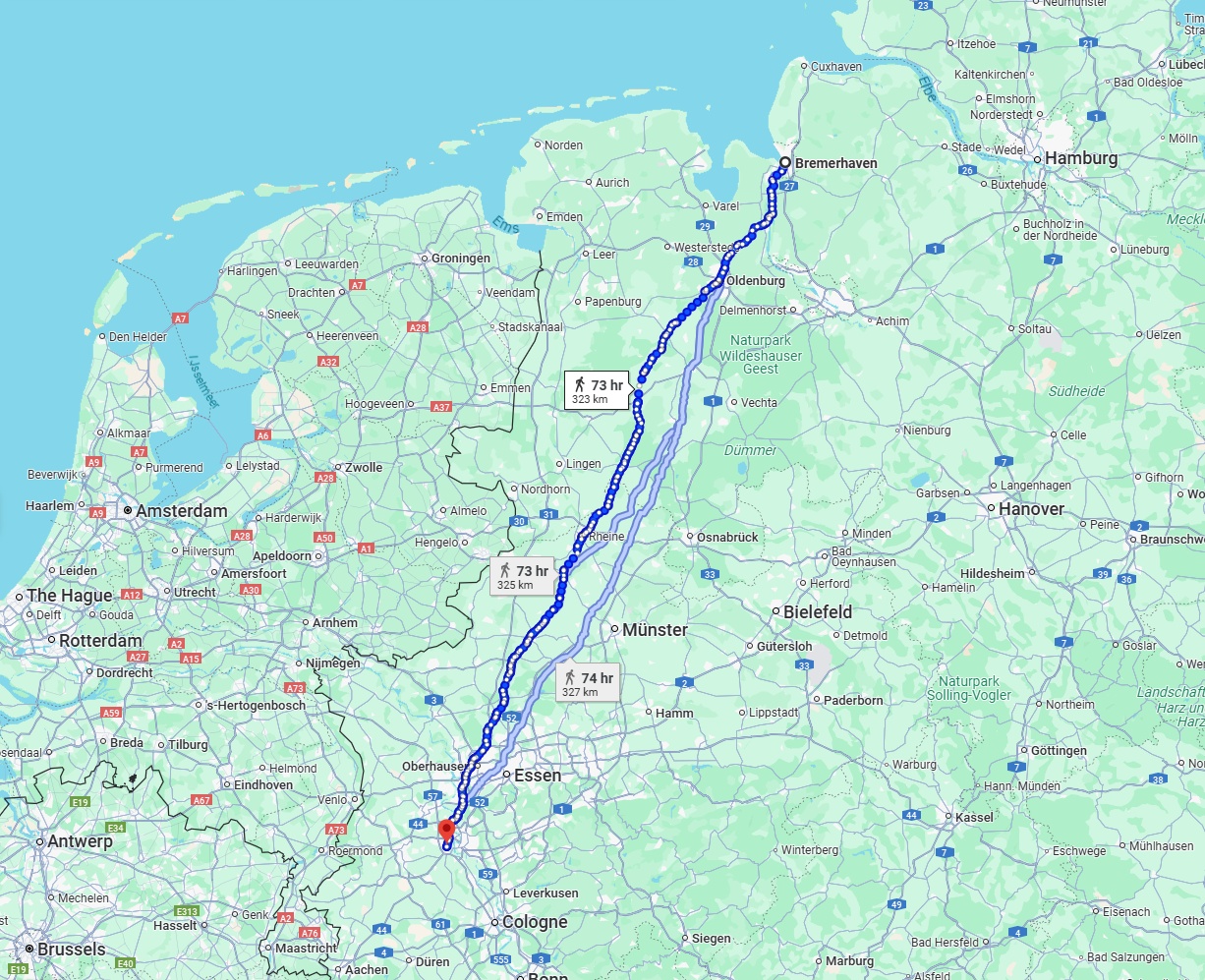 Anreise von Bremerhaven Zu Neuss Über 