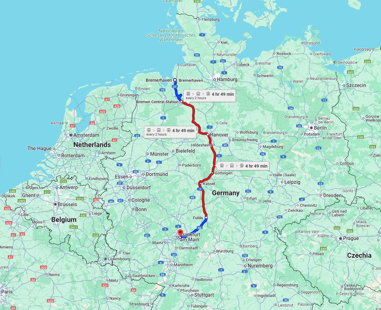 Anreise von Bremerhaven Zu Offenbach am Main Über 