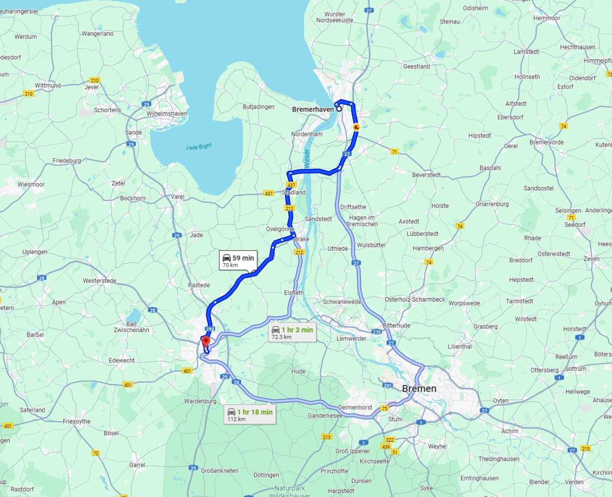 Anreise von Bremerhaven Zu Oldenburg Über 