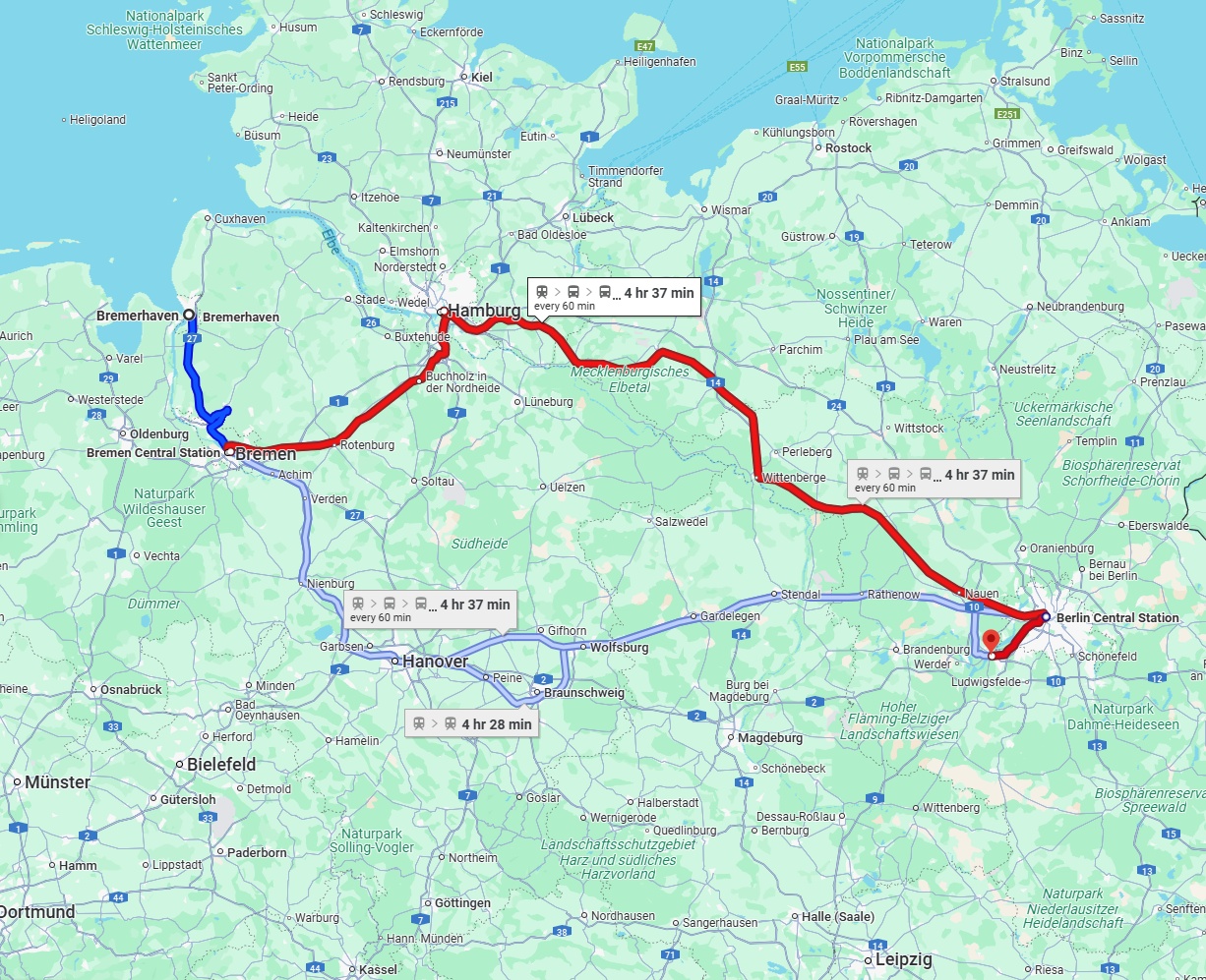 Anreise von Bremerhaven Zu Potsdam Über 