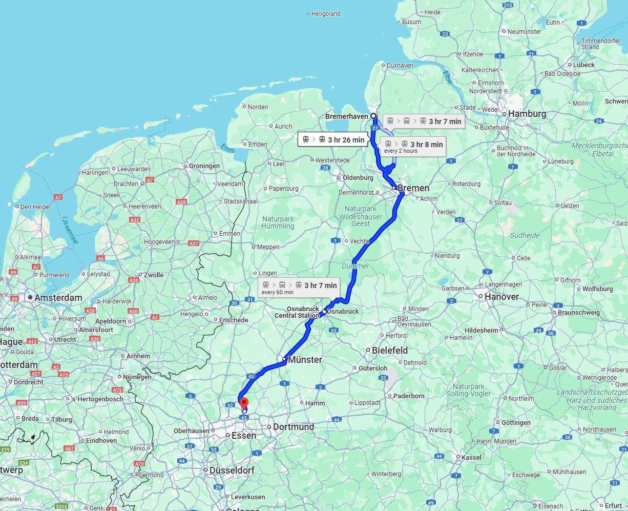 Anreise von Bremerhaven Zu Recklinghausen Über 