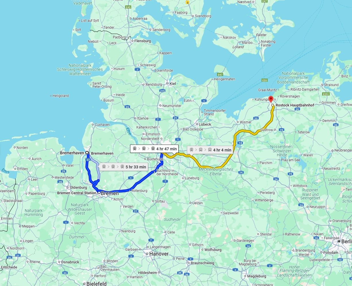 Anreise von Bremerhaven Zu Rostock Über 