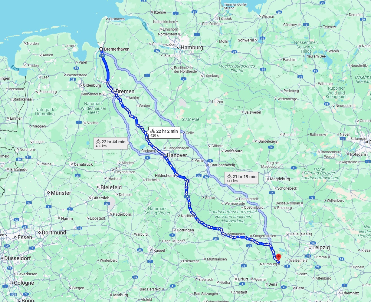 Anreise von Bremerhaven Zu Saale Über 