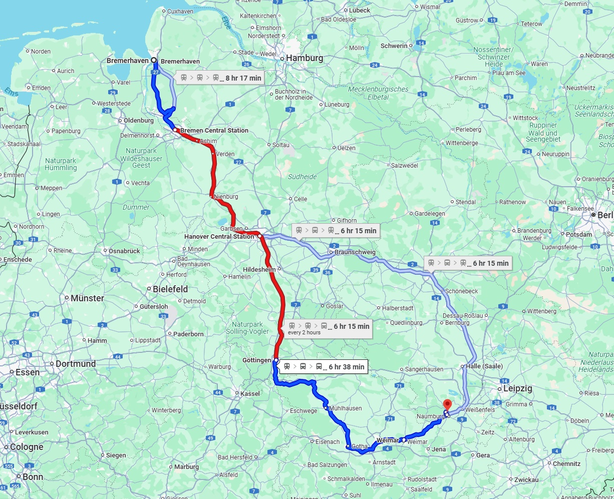 Anreise von Bremerhaven Zu Saale Über 