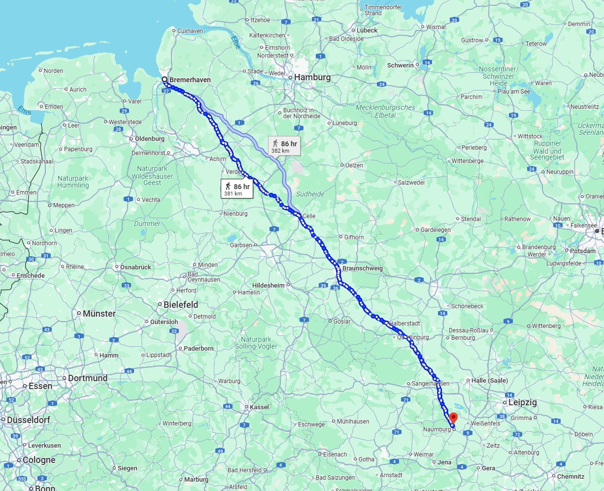 Anreise von Bremerhaven Zu Saale Über 