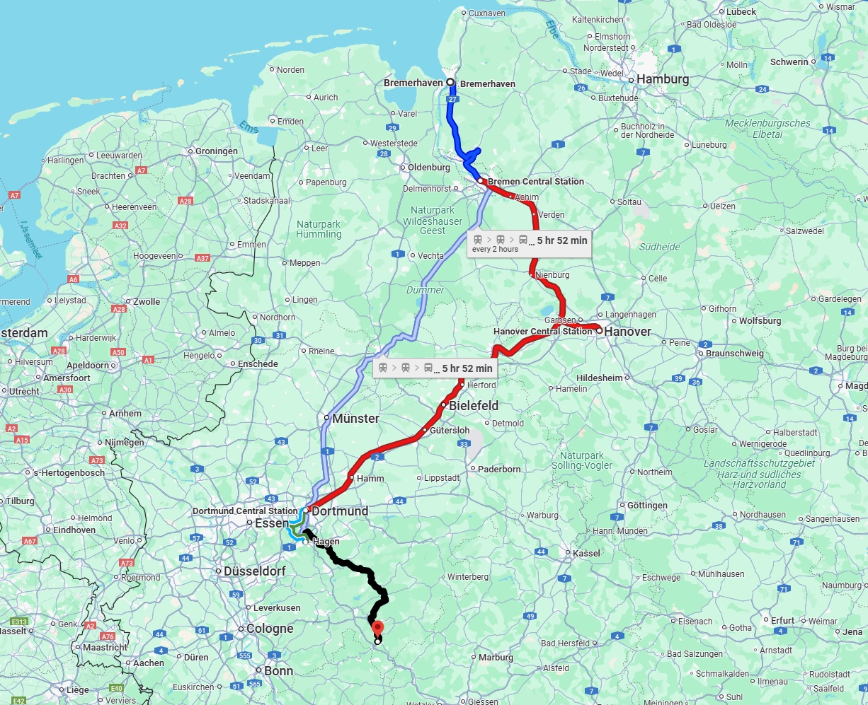 Anreise von Bremerhaven Zu Siegen Über 