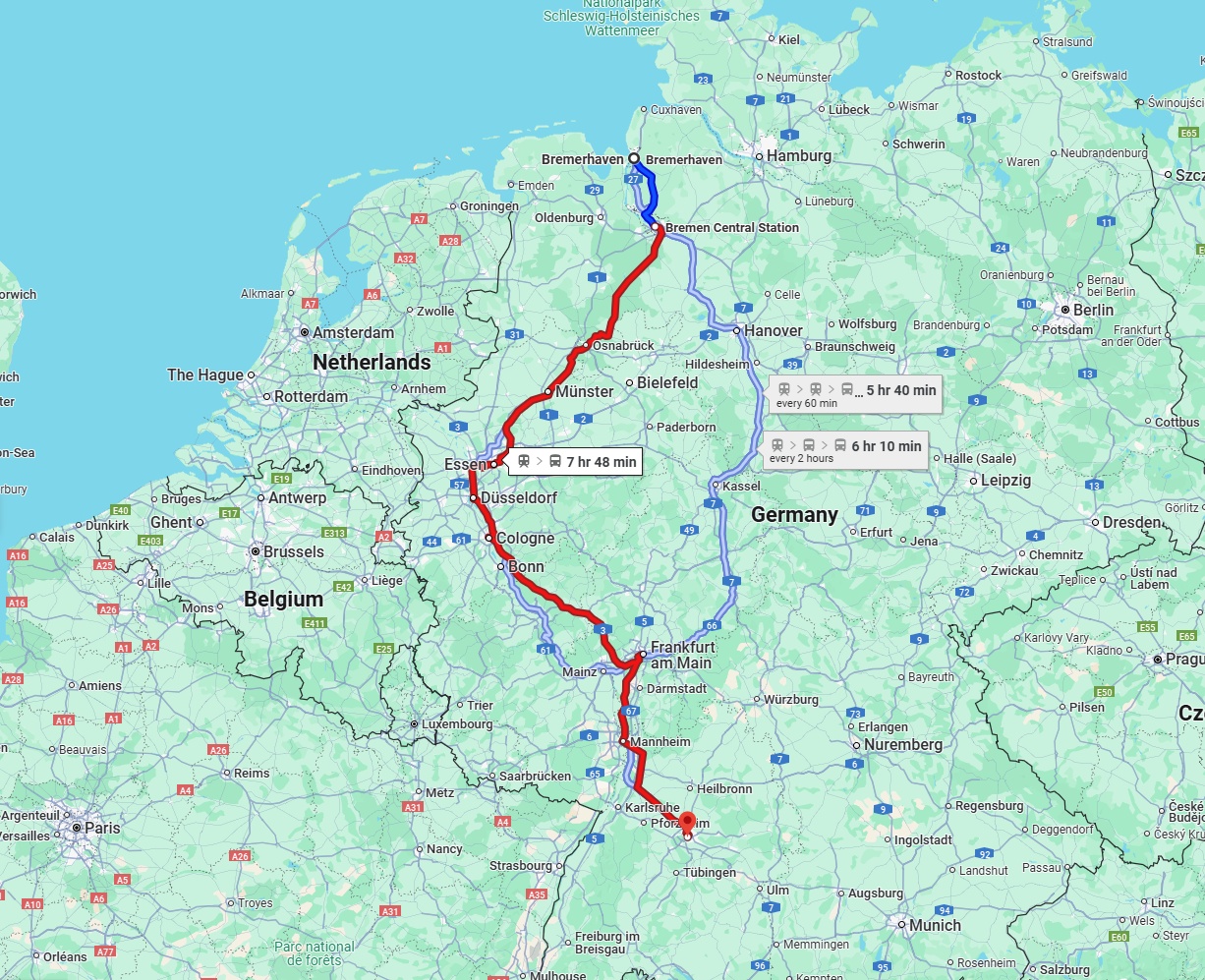 Anreise von Bremerhaven Zu Stuttgart Über 