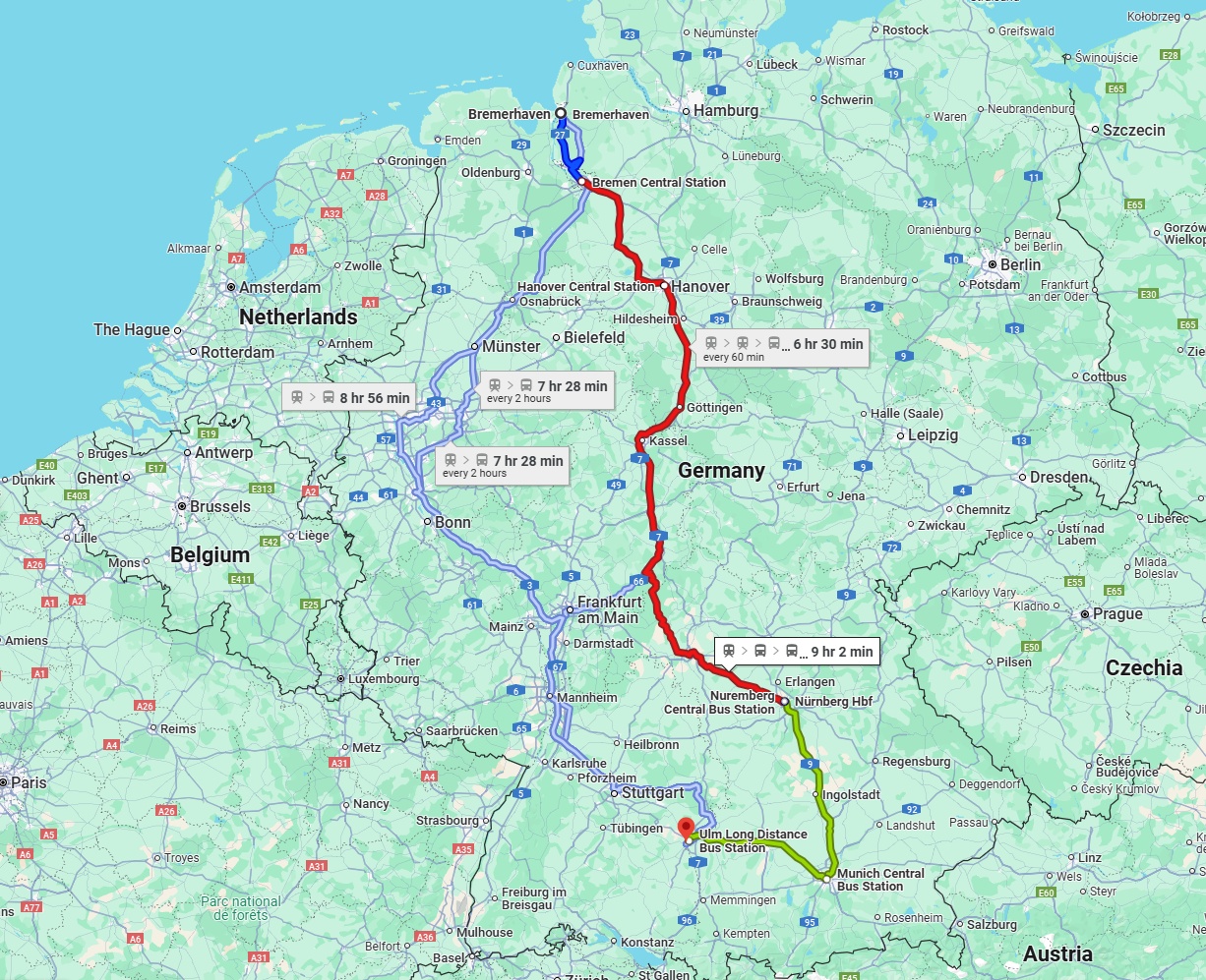Anreise von Bremerhaven Zu Ulm Über 