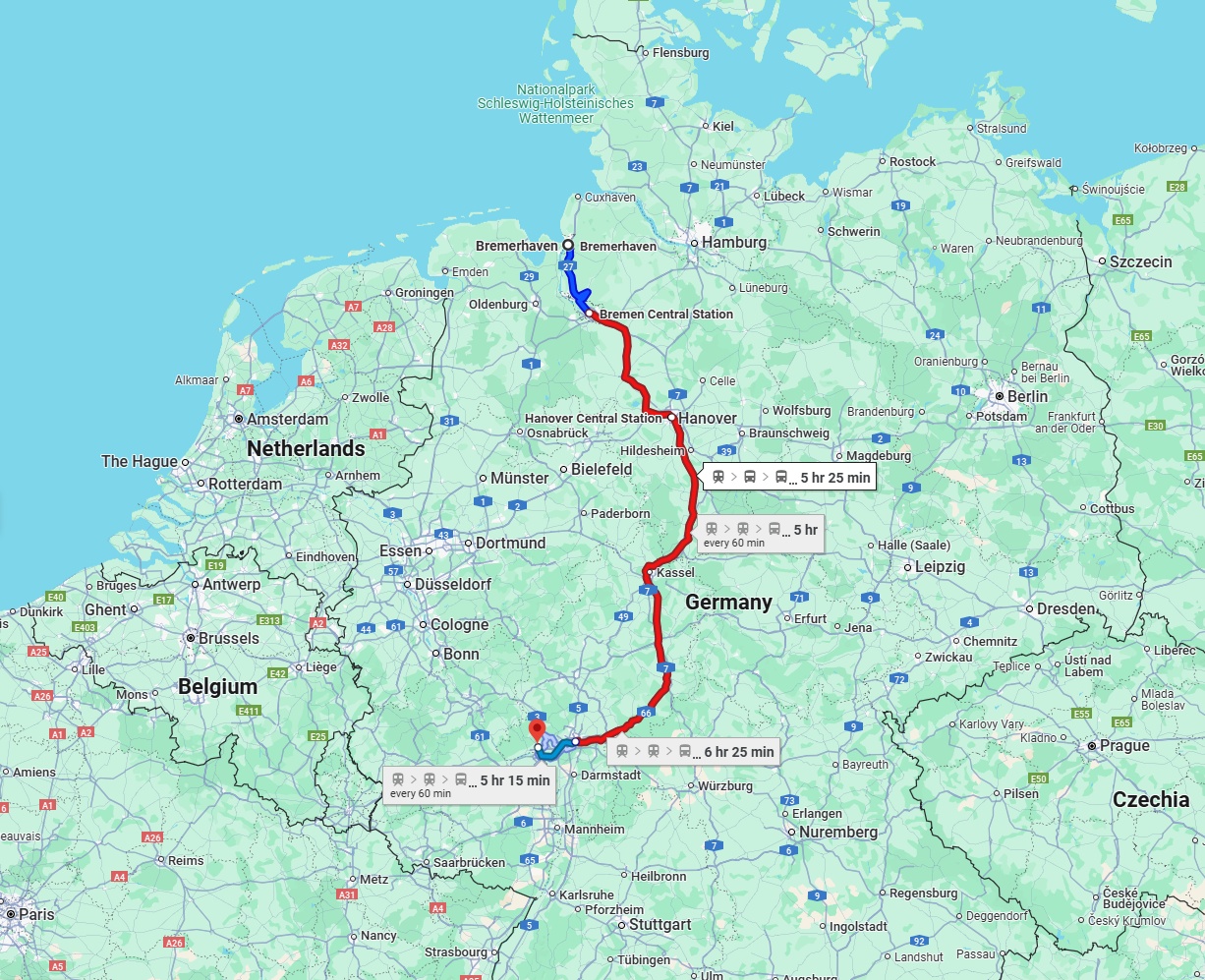 Anreise von Bremerhaven Zu Wiesbaden Über 
