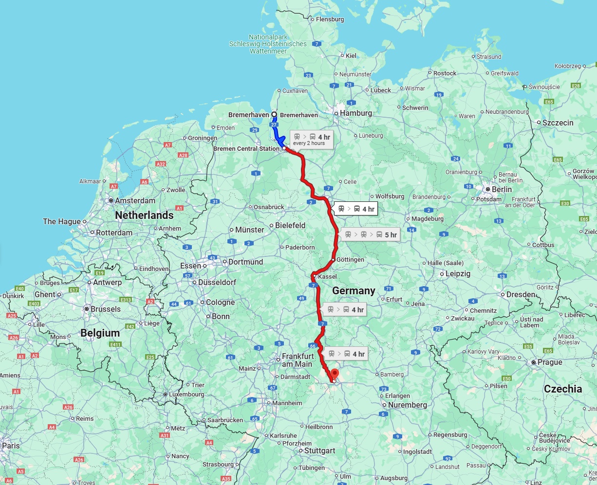 Anreise von Bremerhaven Zu Würzburg Über 