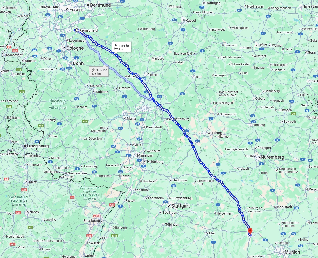 Anreise von Remscheid Zu Augsburg Über 