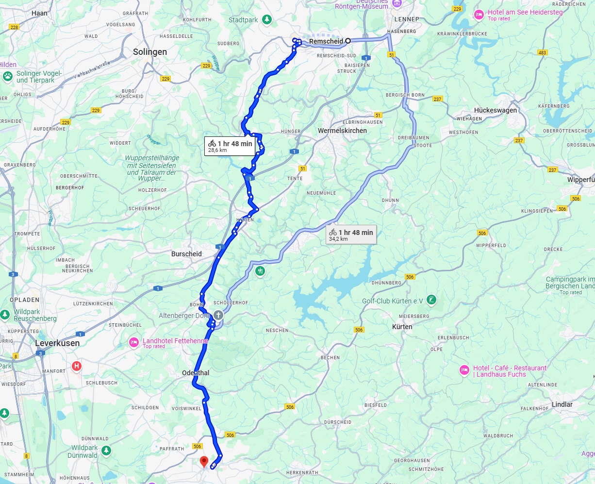 Anreise von Remscheid Zu Bergisch Gladbach Über 