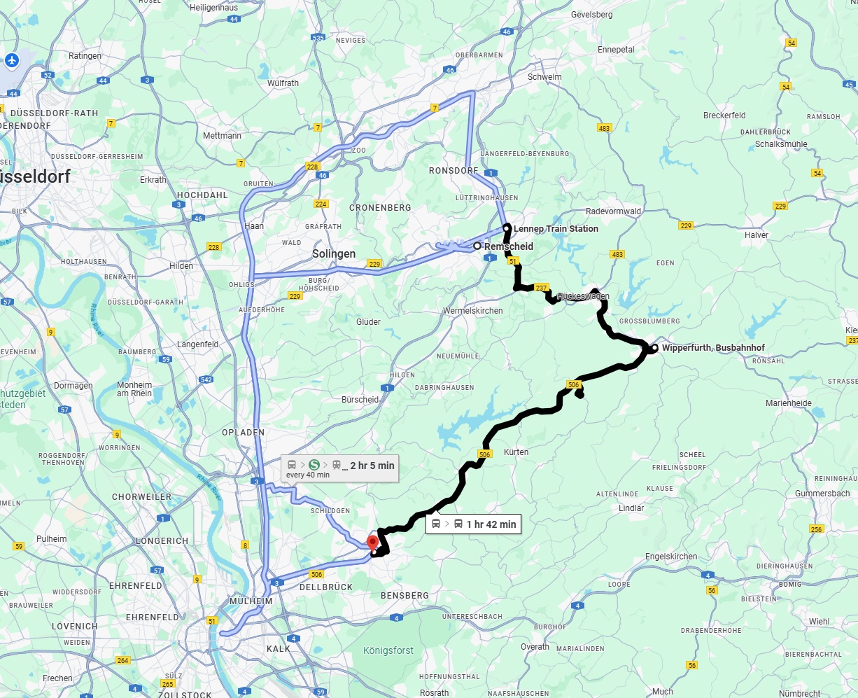 Anreise von Remscheid Zu Bergisch Gladbach Über 