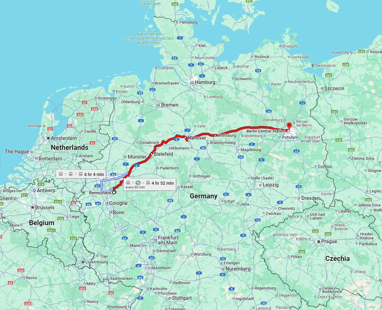 Anreise von Remscheid Zu Berlin Über 