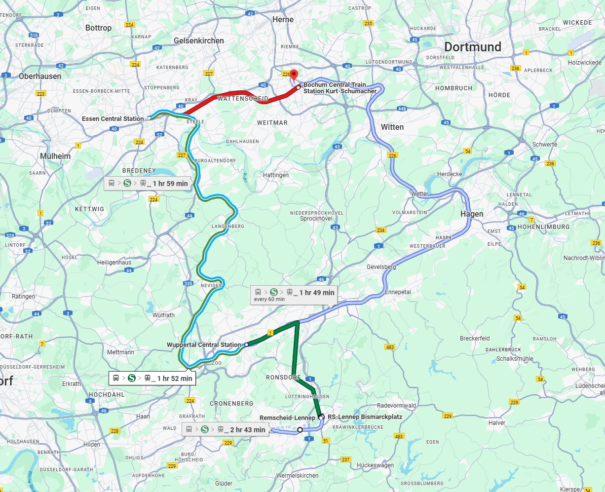 Anreise von Remscheid Zu Bochum Über 