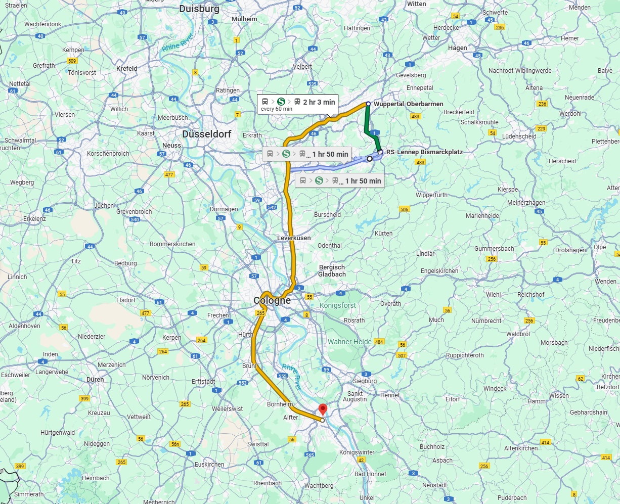 Anreise von Remscheid Zu Bonn Über 