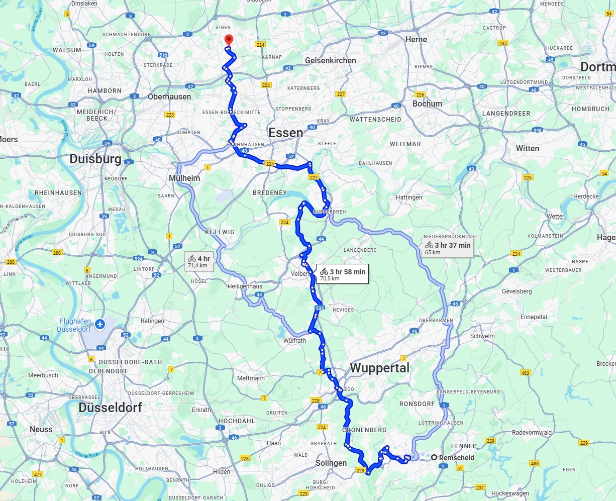 Anreise von Remscheid Zu Bottrop Über 