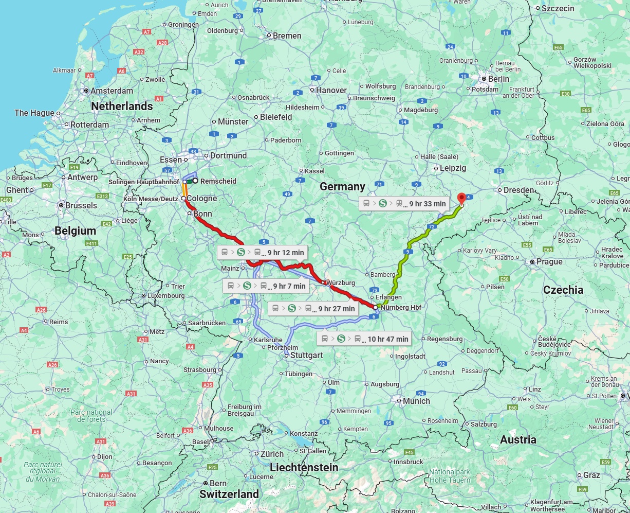 Anreise von Remscheid Zu Chemnitz Über 