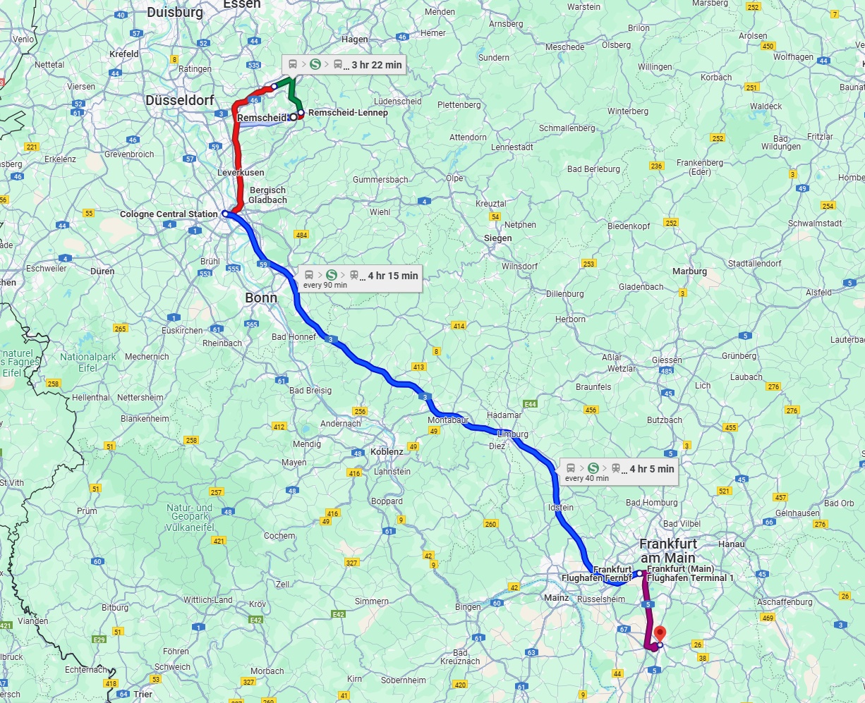 Anreise von Remscheid Zu Darmstadt Über 