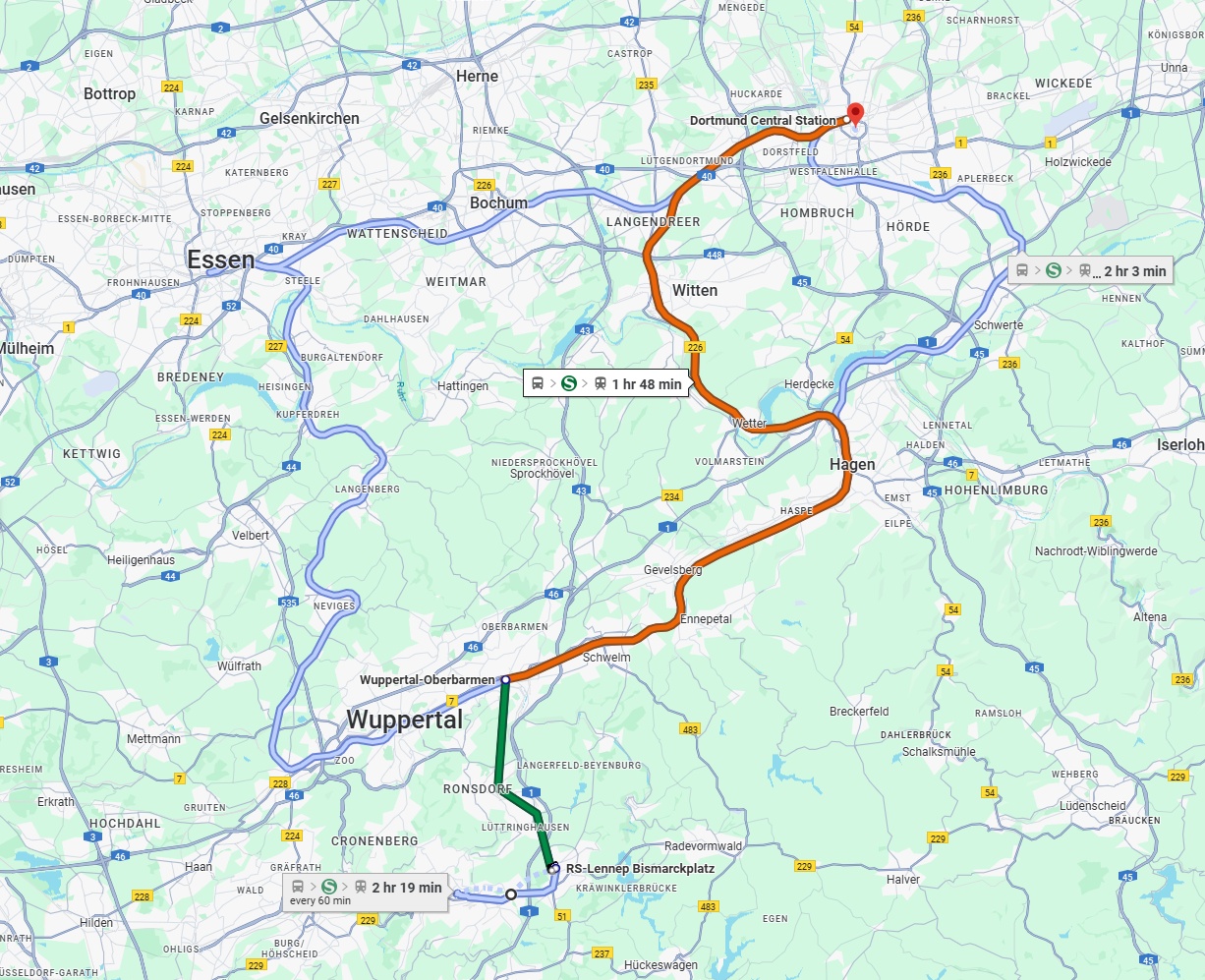 Anreise von Remscheid Zu Dortmund Über 