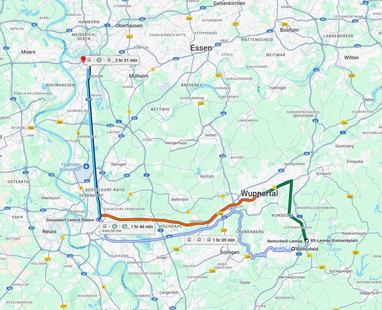 Anreise von Remscheid Zu Duisburg Über 