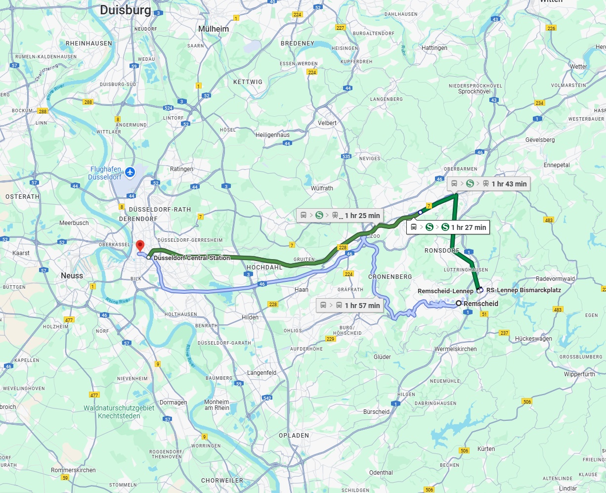 Anreise von Remscheid Zu Düsseldorf Über 