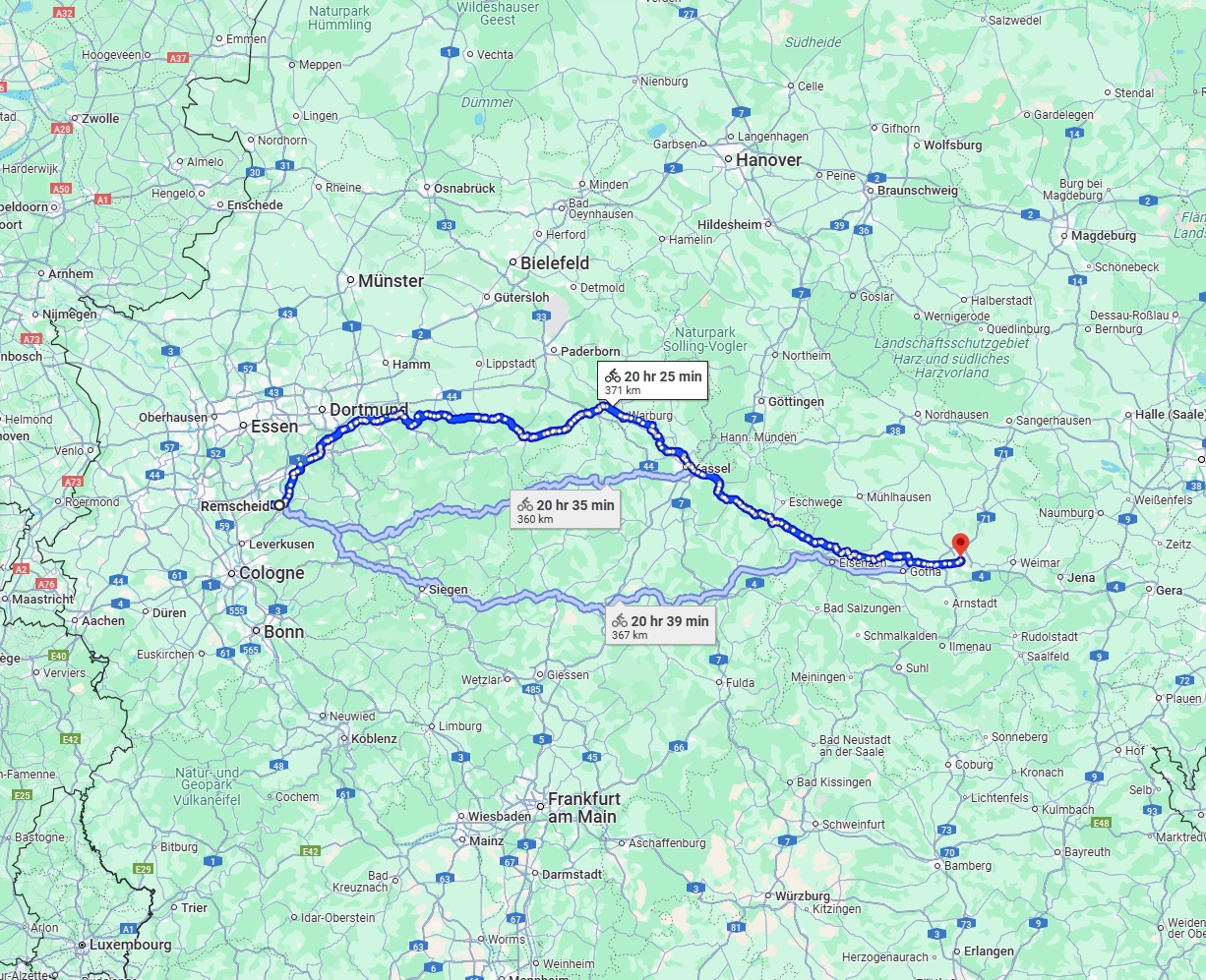 Anreise von Remscheid Zu Erfurt Über 