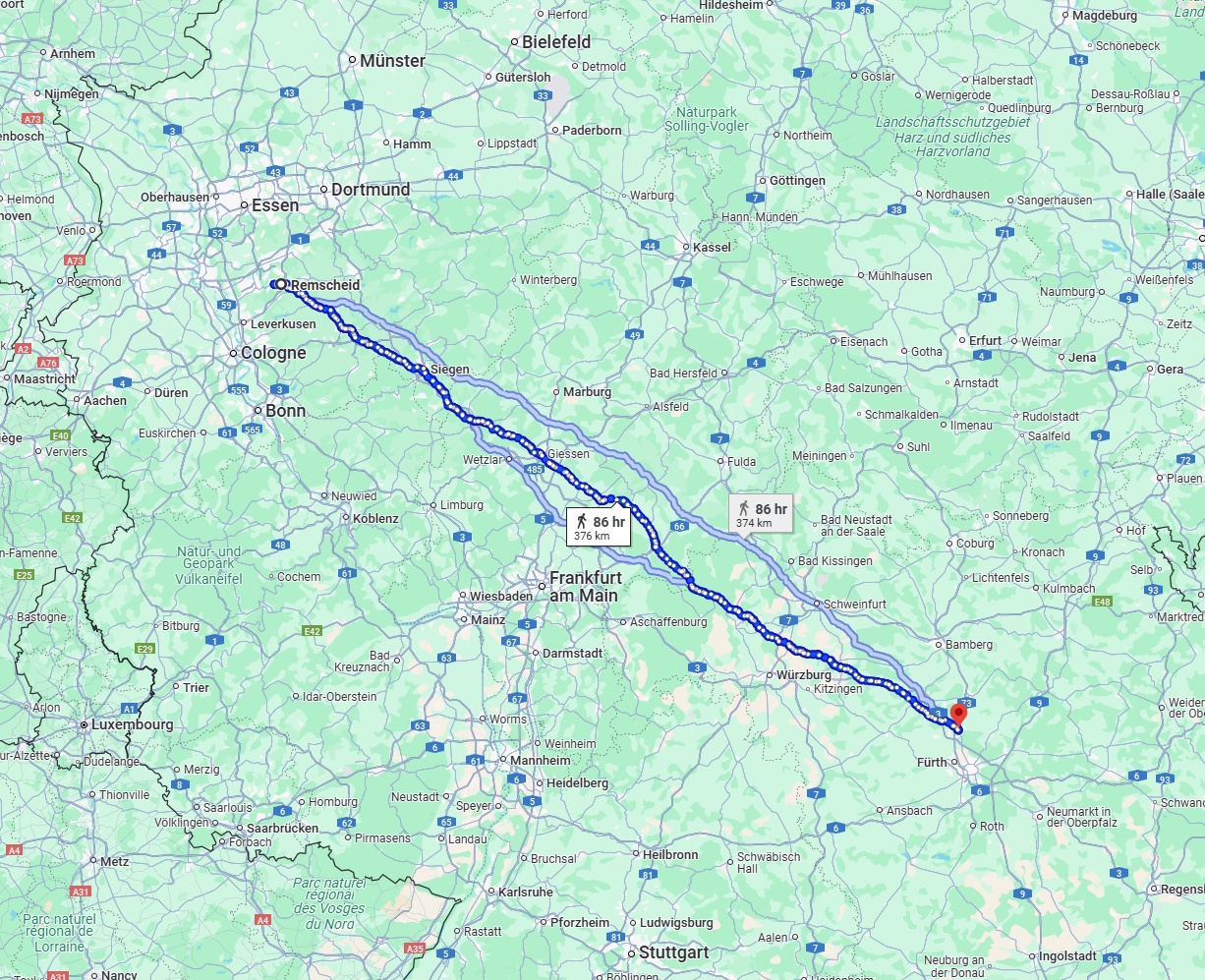 Anreise von Remscheid Zu Erlangen Über 