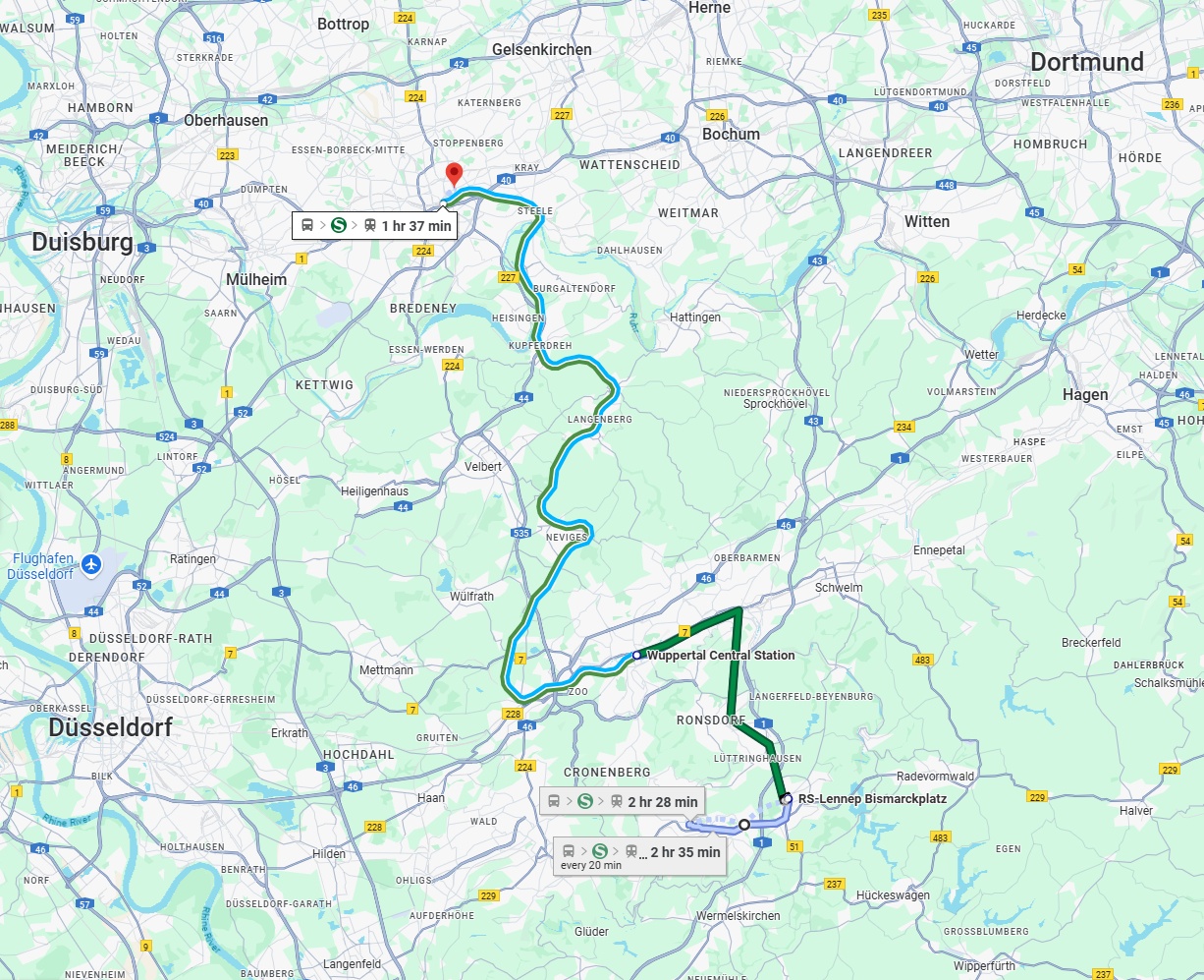 Anreise von Remscheid Zu Essen Über 