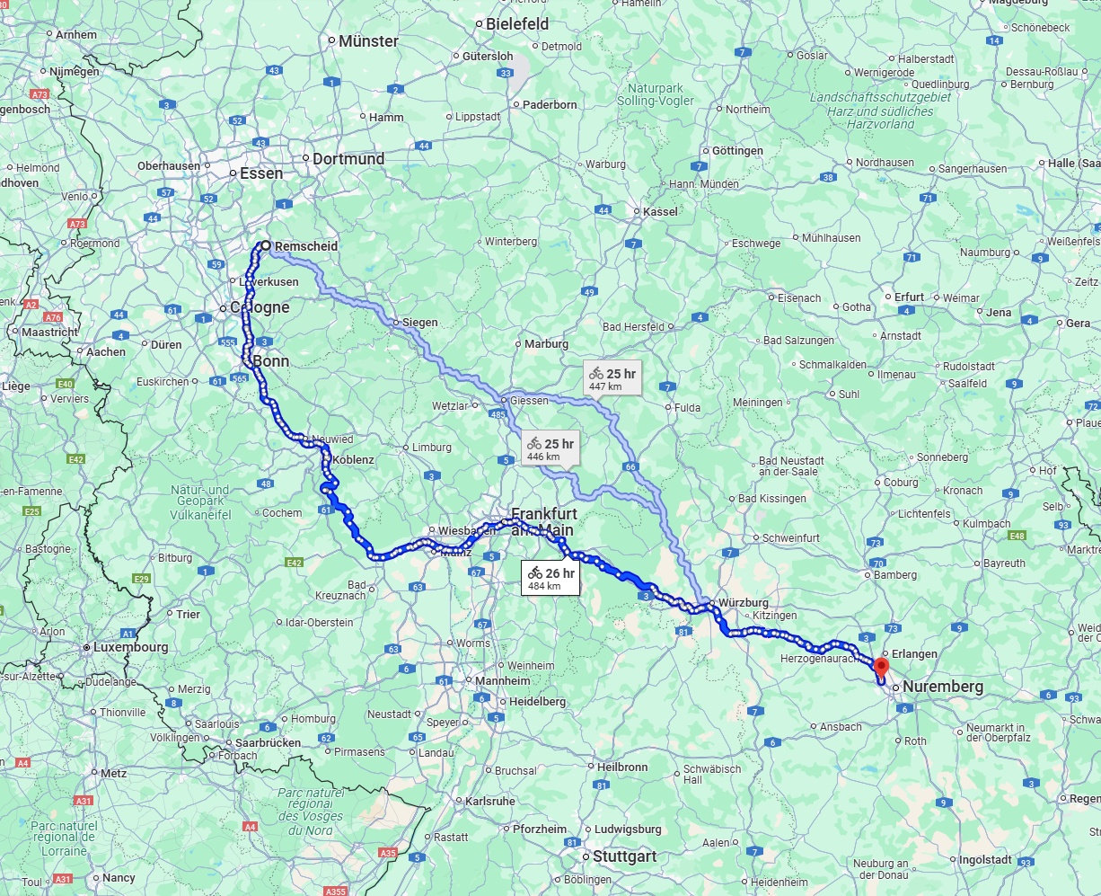 Anreise von Remscheid Zu Fürth Über 