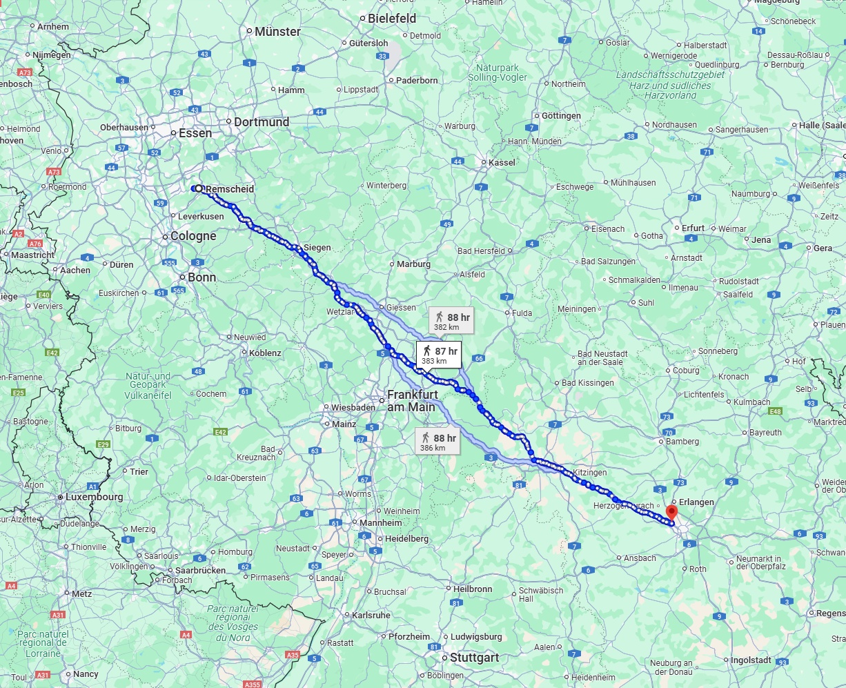 Anreise von Remscheid Zu Fürth Über 