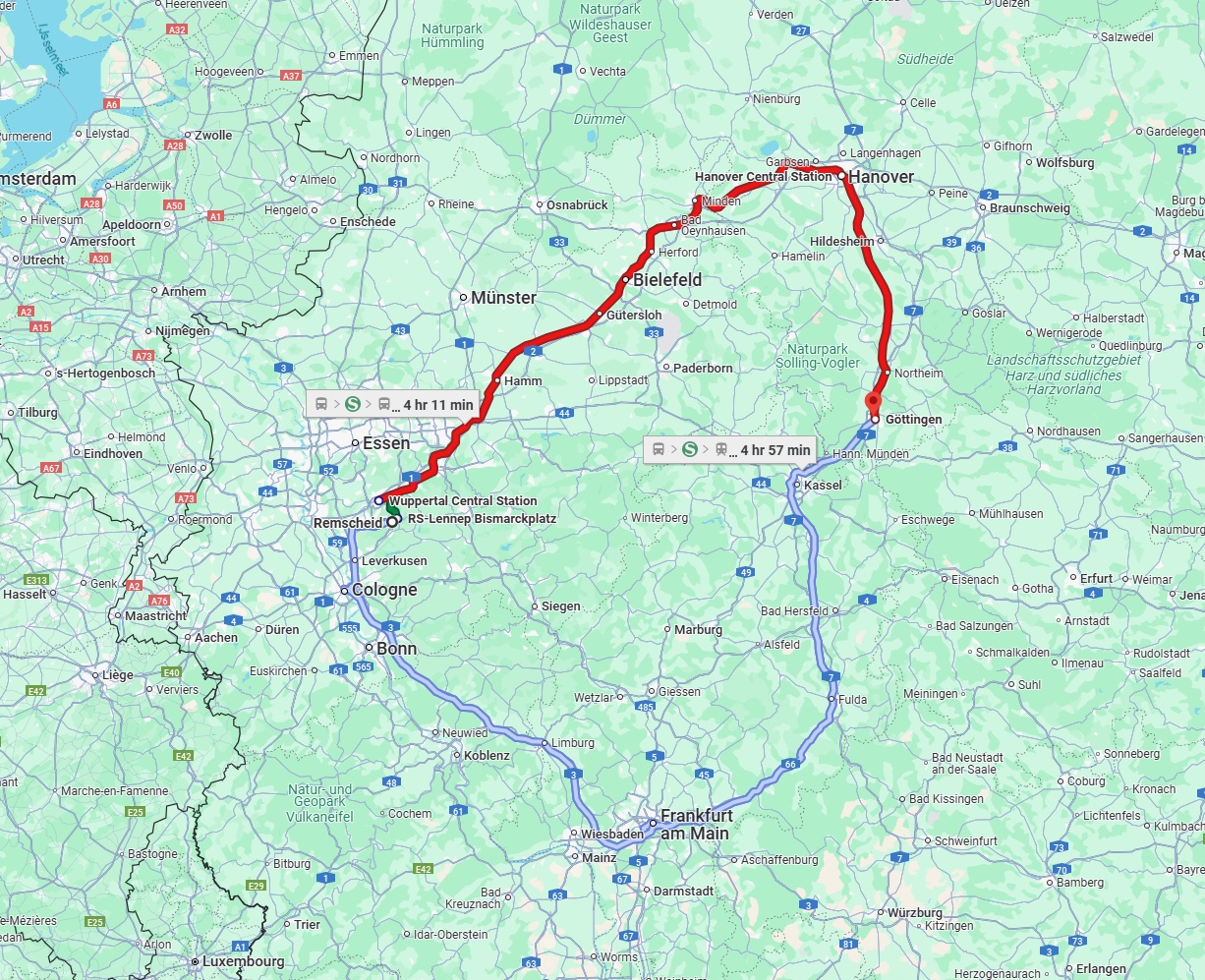 Anreise von Remscheid Zu Göttingen Über 