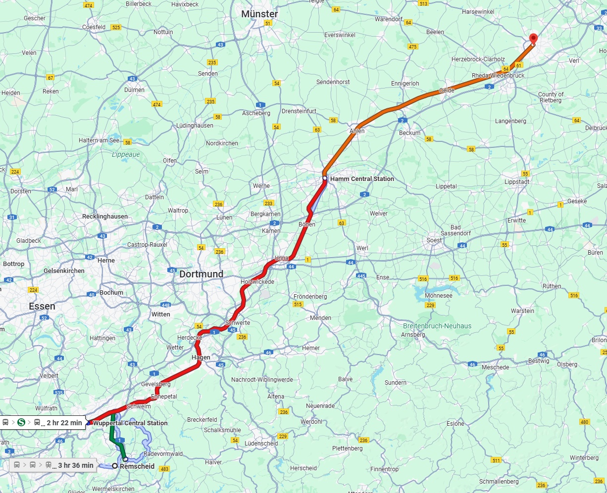 Anreise von Remscheid Zu Gütersloh Über 