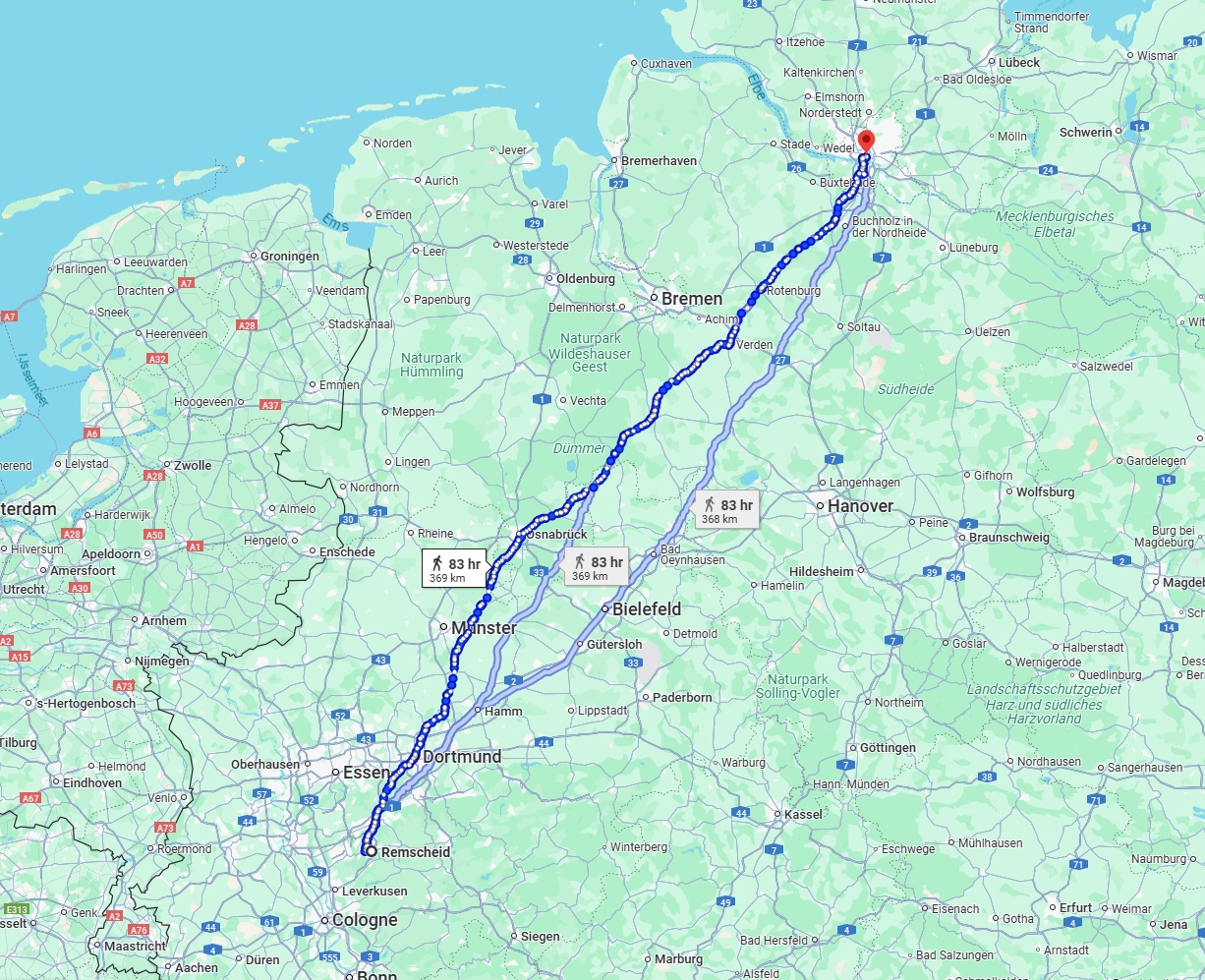 Anreise von Remscheid Zu Hamburg Über 