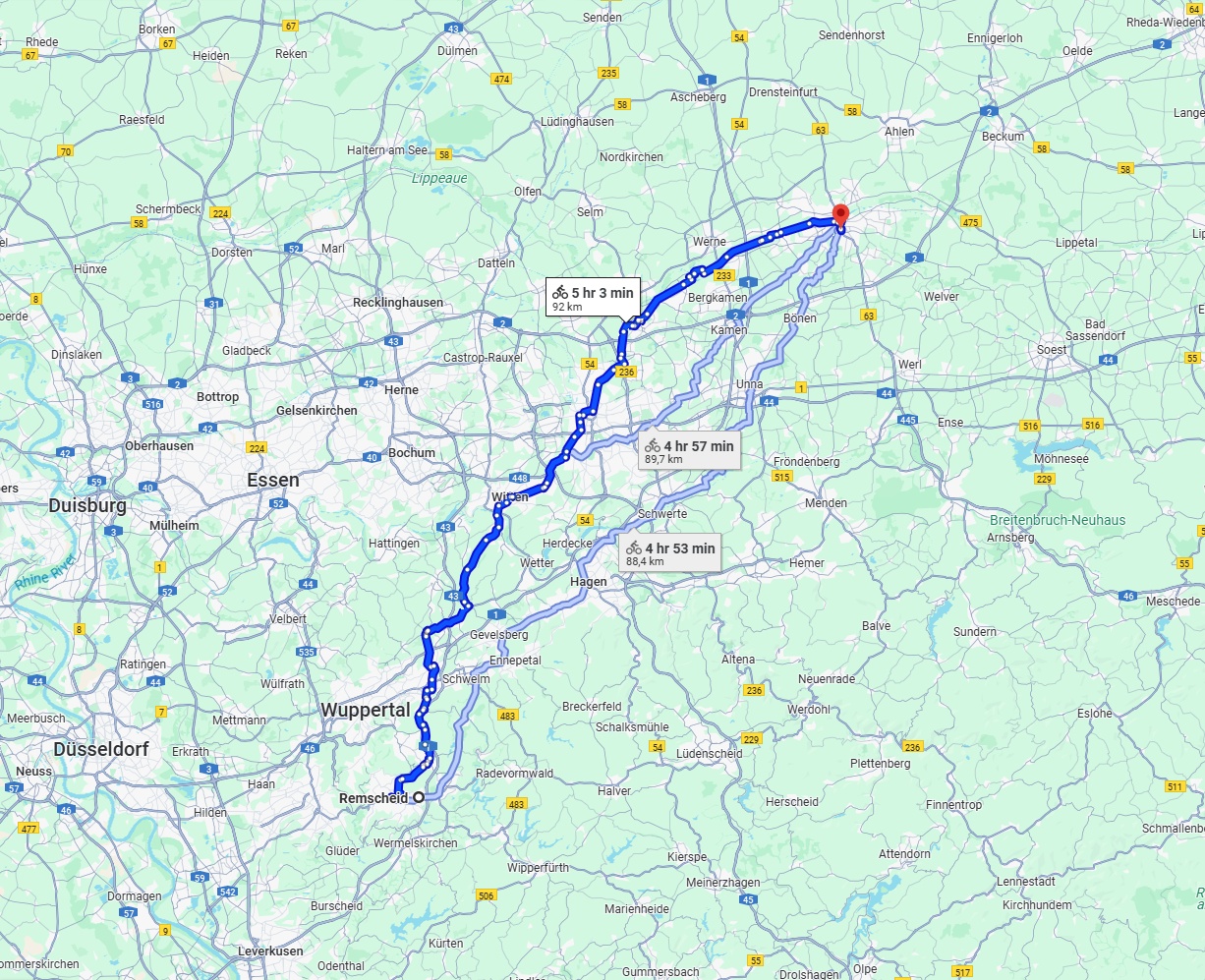 Anreise von Remscheid Zu Hamm Über 
