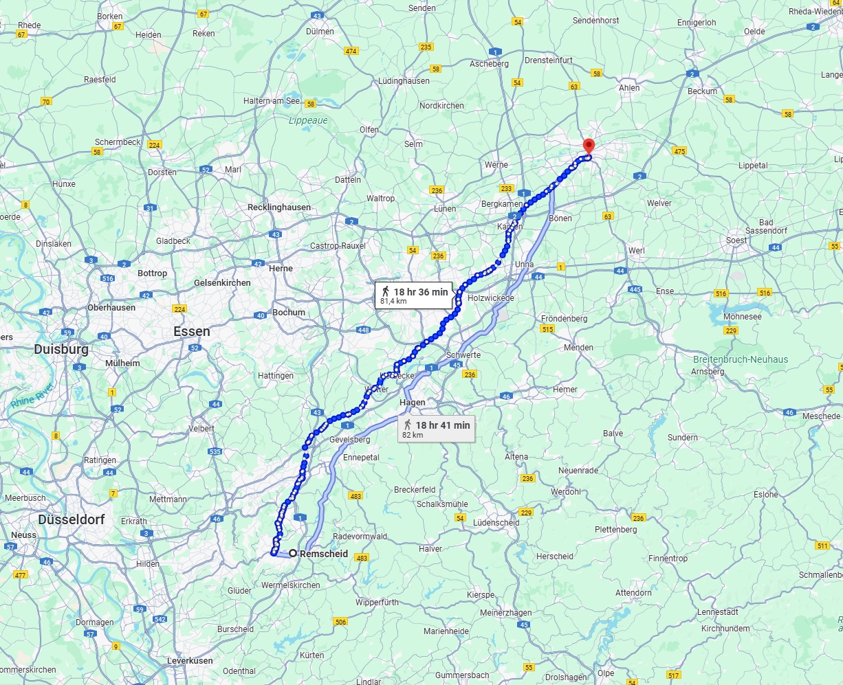 Anreise von Remscheid Zu Hamm Über 