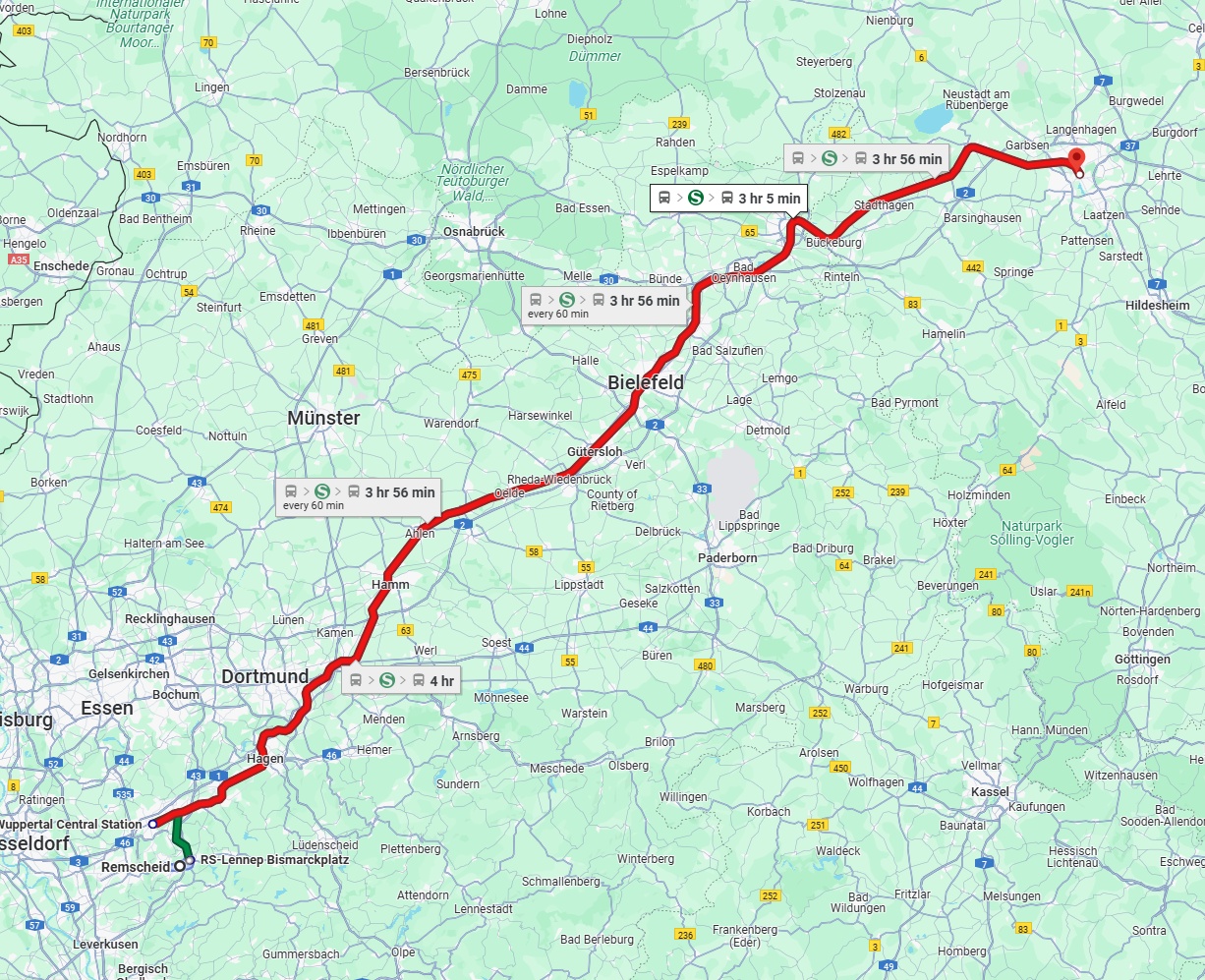 Anreise von Remscheid Zu Hannover Über 