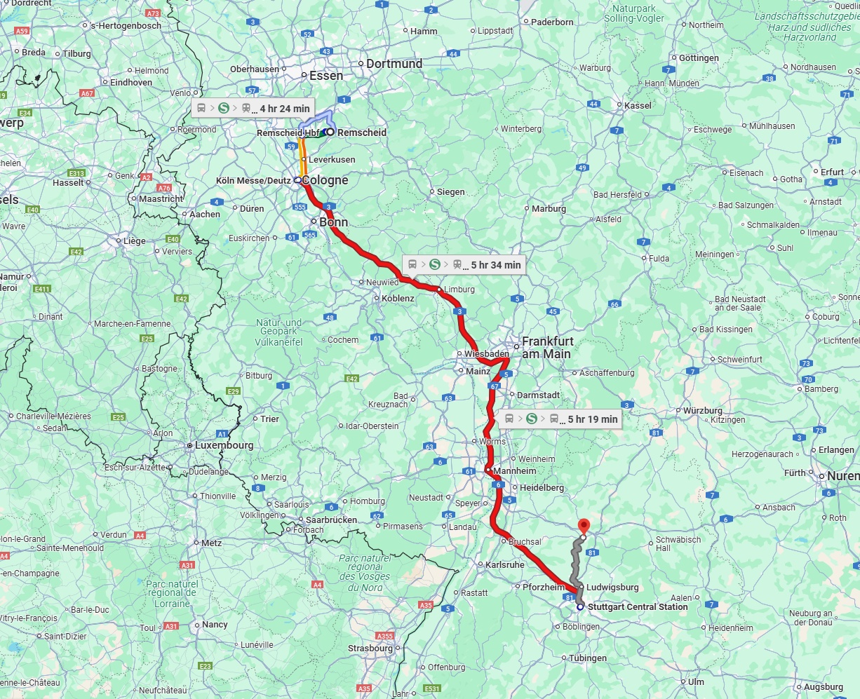 Anreise von Remscheid Zu Heilbronn Über 