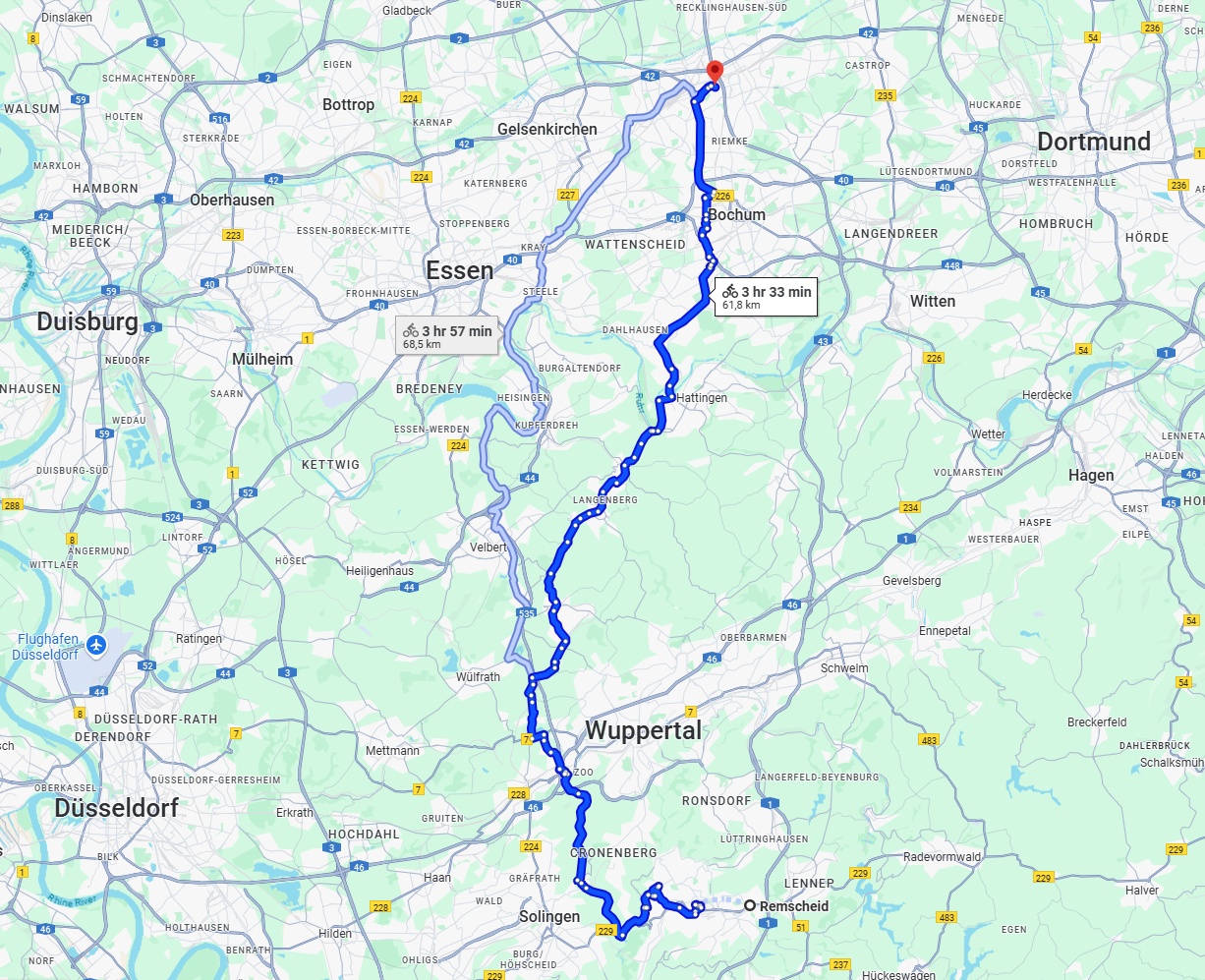 Anreise von Remscheid Zu Herne Über 