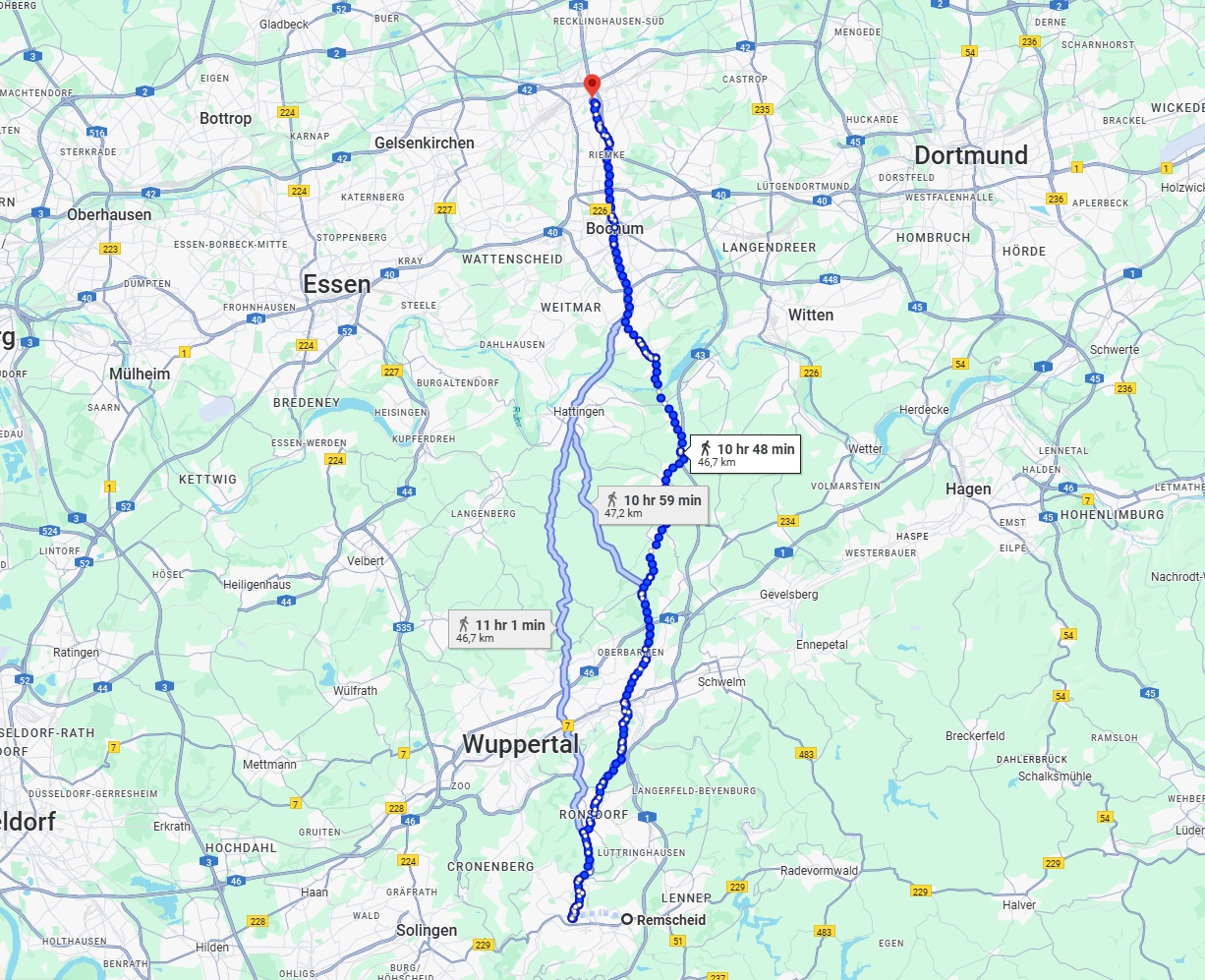 Anreise von Remscheid Zu Herne Über 