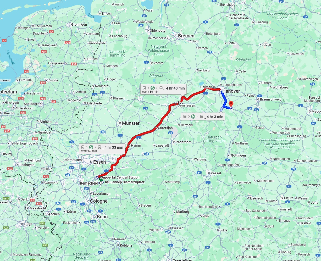Anreise von Remscheid Zu Hildesheim Über 