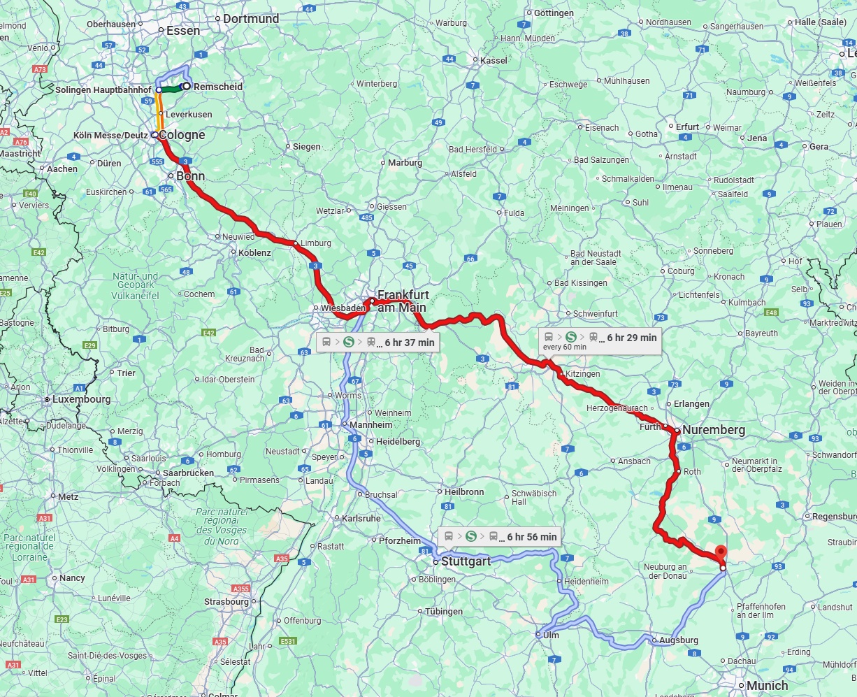 Anreise von Remscheid Zu Ingolstadt Über 